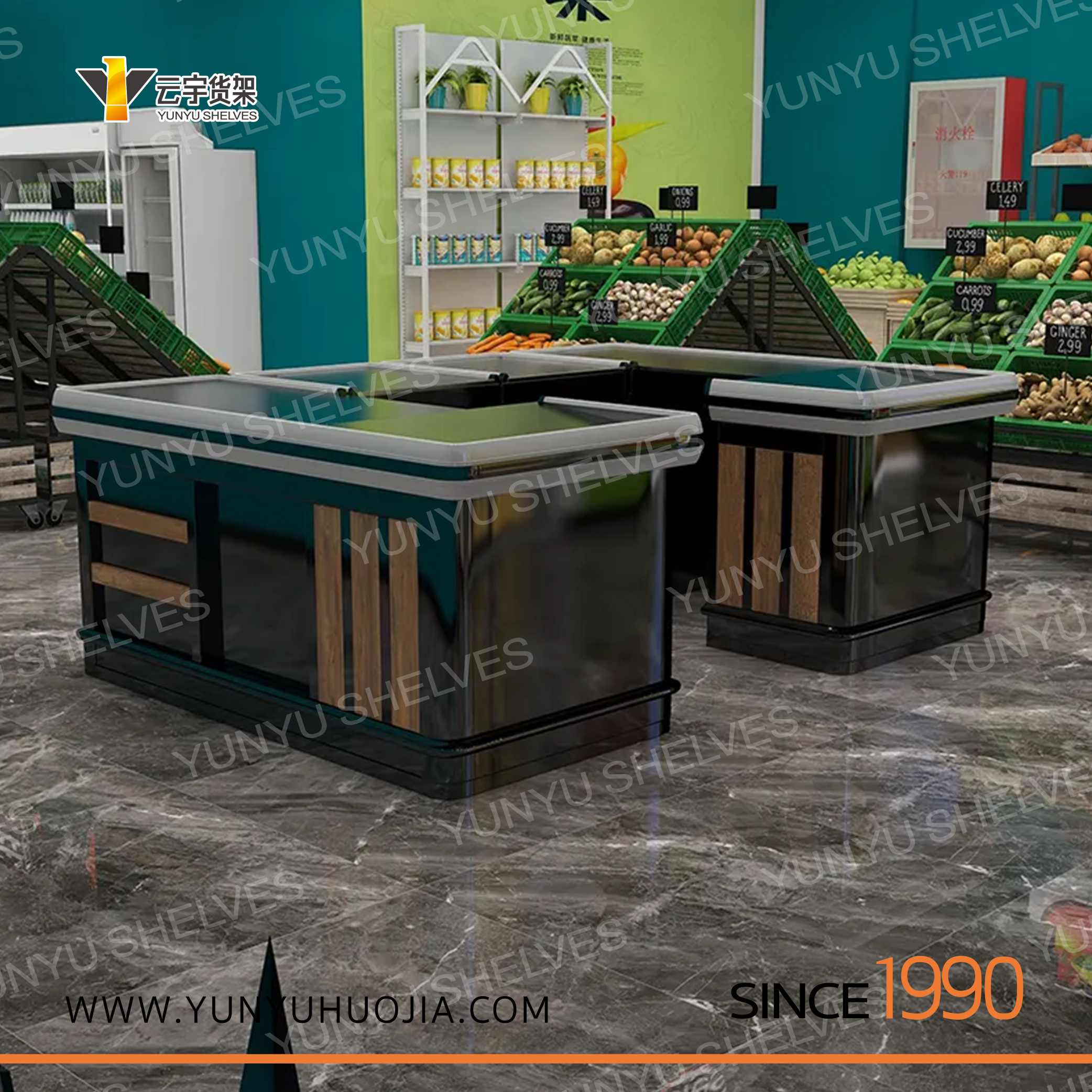 YYKI-022实木超市商店收银台