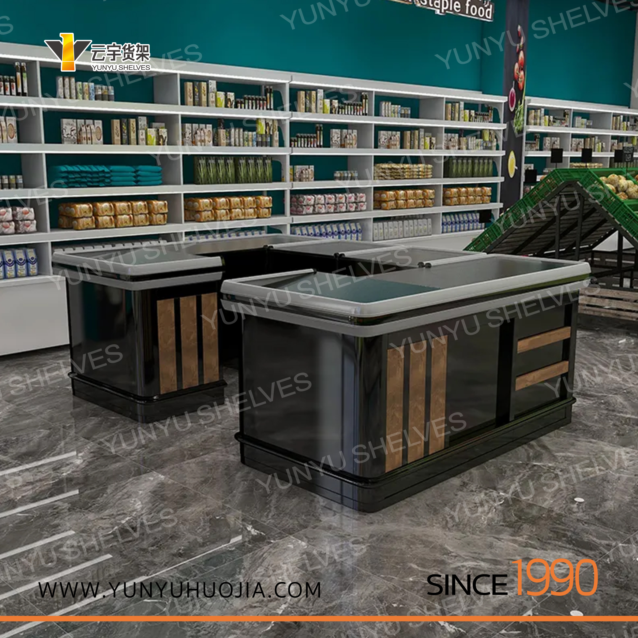YYKI-022实木超市商店收银台