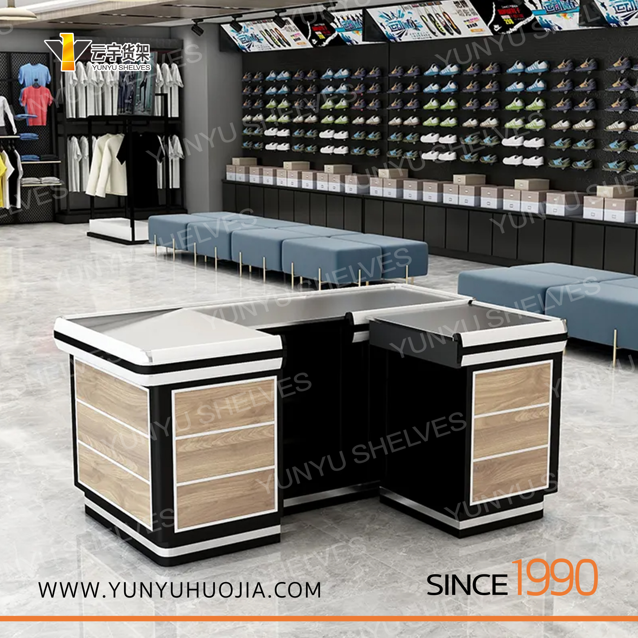 YYKI-023实木超市商店精品店收银台