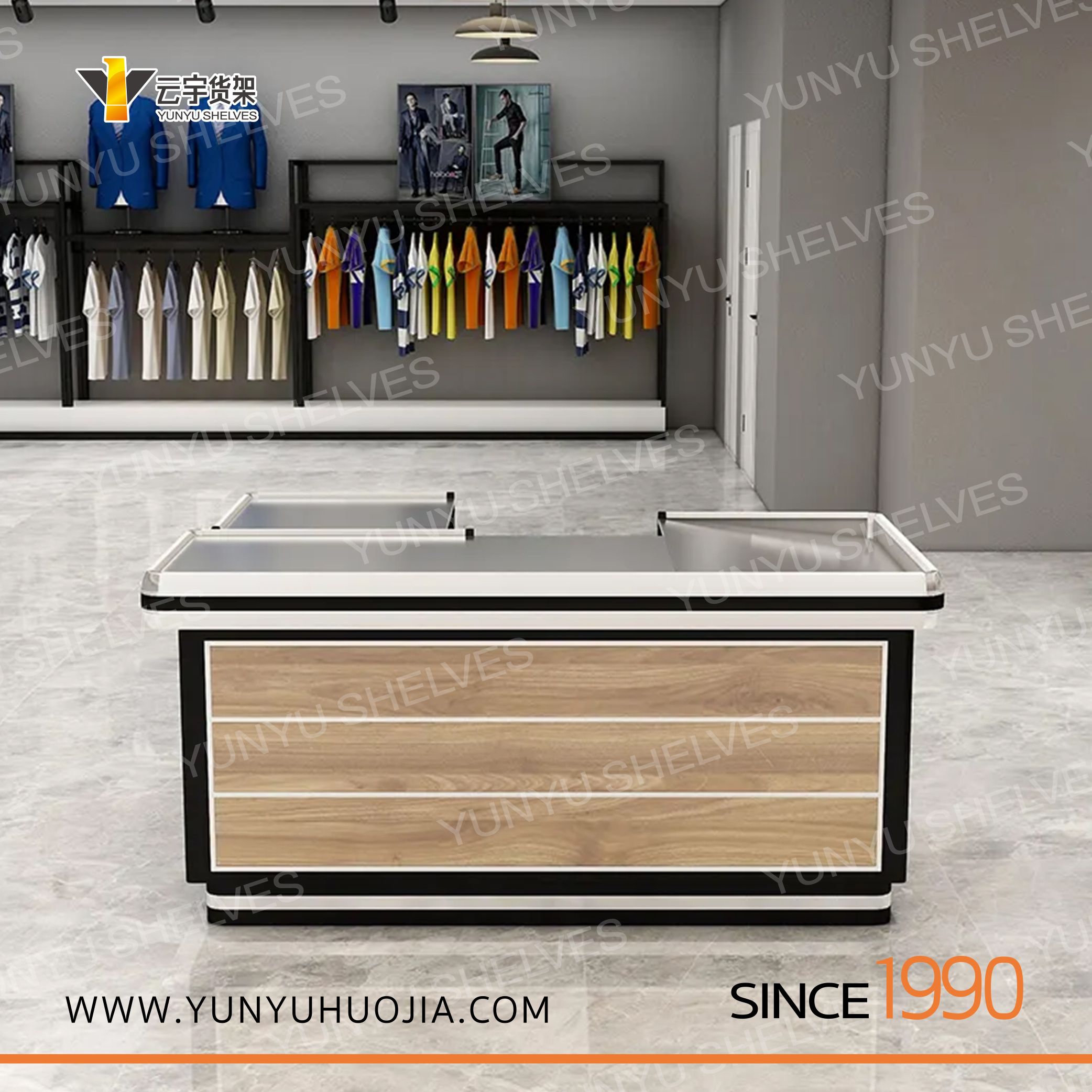 YYKI-023实木超市商店精品店收银台